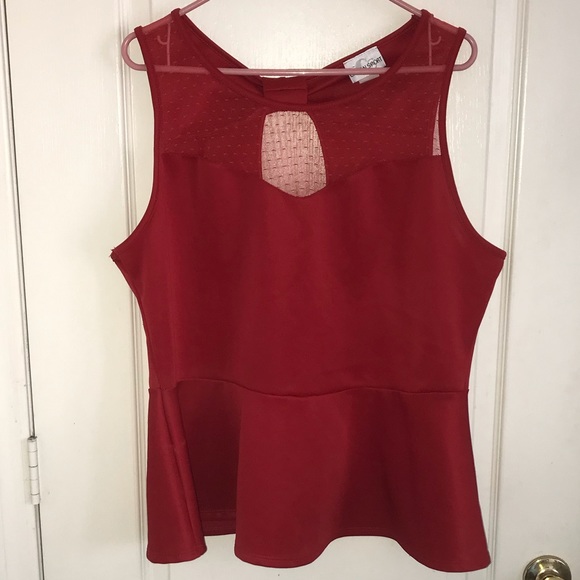 plus size red peplum top